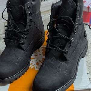 Timberland Black Textured Lace-Up Boots